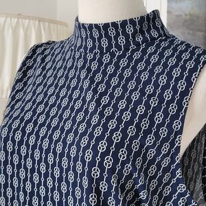 Navy Sleeveless Top, Size L, Nautical